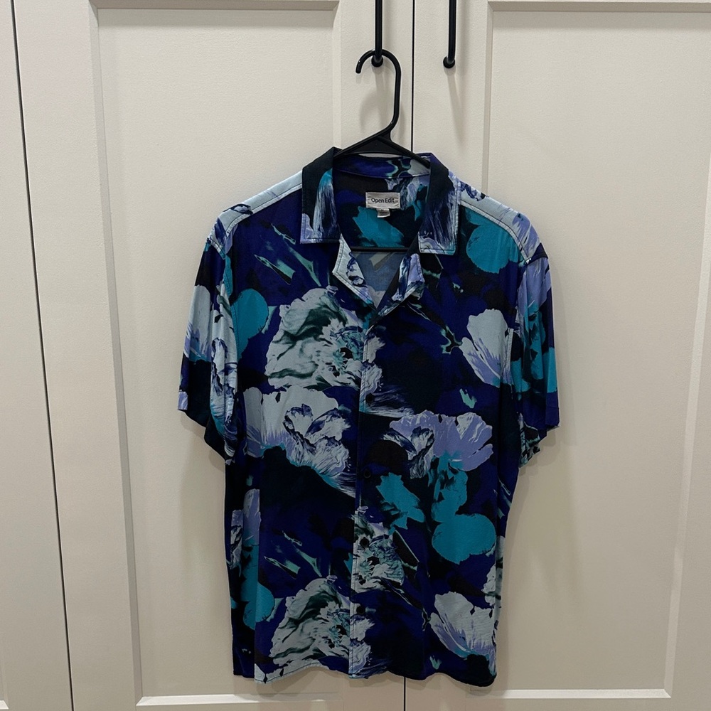 Open Edit Men's Multicolor Floral Shirt